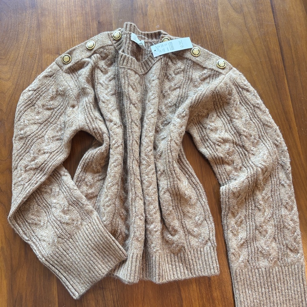 NWT J. Crew SuperSoft Cable Knit Sweater with Buttons